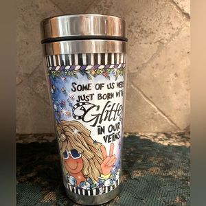 New Suzy Toronto insulated mug: Some of us were born with glitter in our veins.